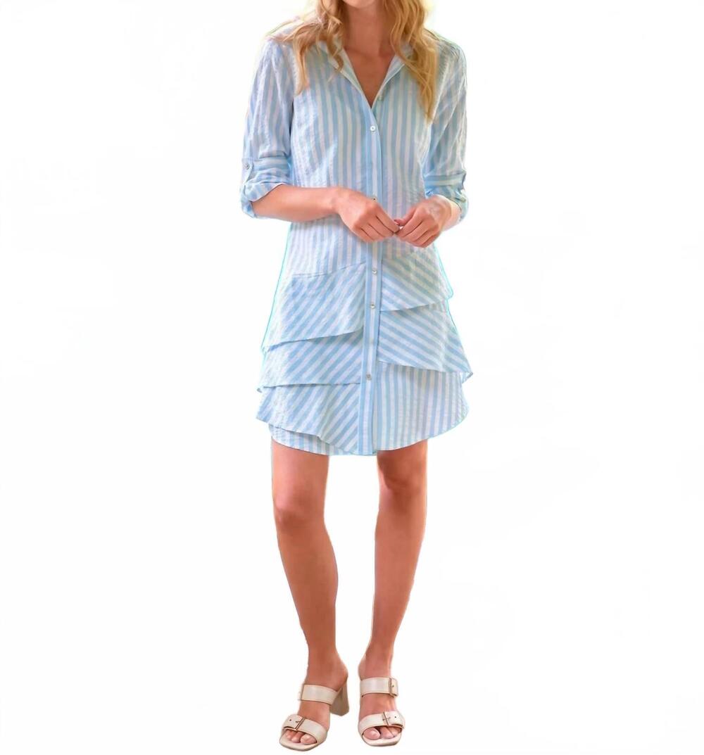 NEW FINLEY jenna shirt dress in pastel blue